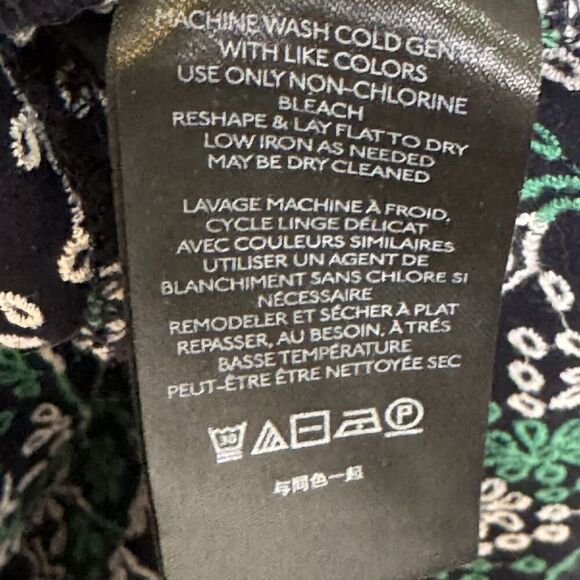 Maeve by Anthropologie Cammie Tank Top Large Black Green White Embroidered Boho - Picture 7 of 8